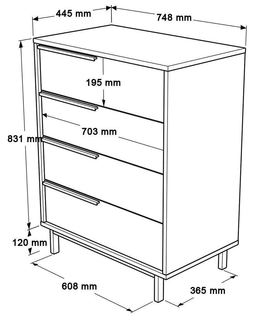 Comodă Onnie 17 (Nuc + Stejar) . 1102407