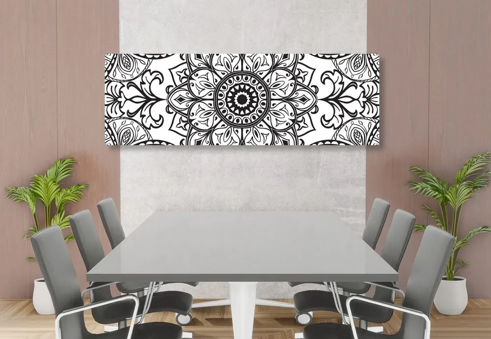 Tablou ornament alb-negru