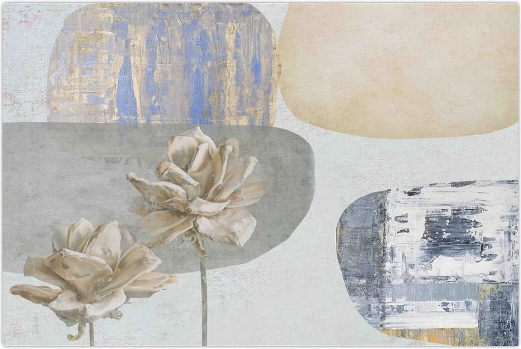 Tablou - Pictură flori și texturi (90x60 cm)