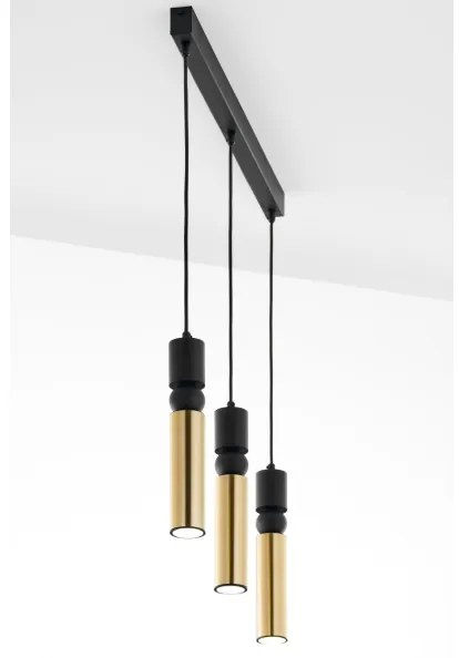 Lustră pe cablu Jupiter 2007 ALAS 3xGU10/10W/230V auriu/negru