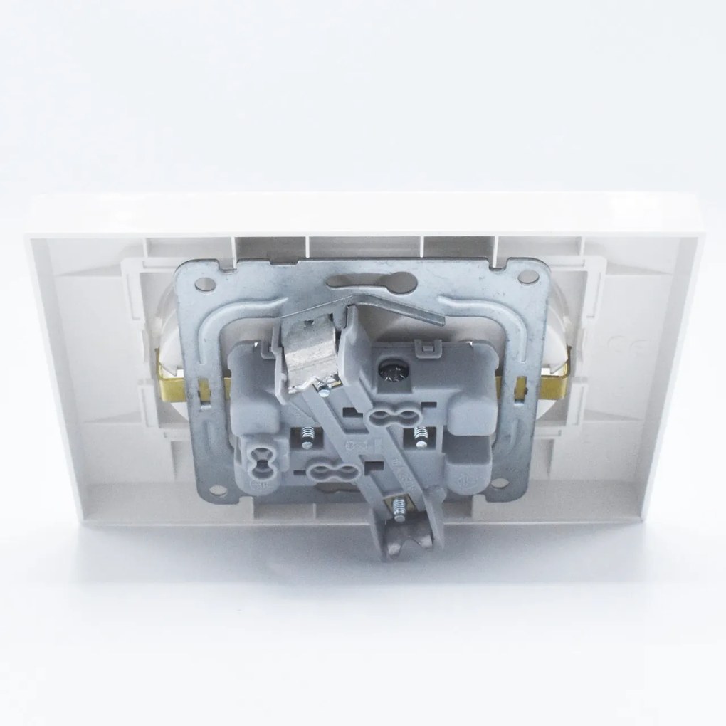 Priza dubla cu impamantare, 16A, IP20, Alb, Arkedia Slim
