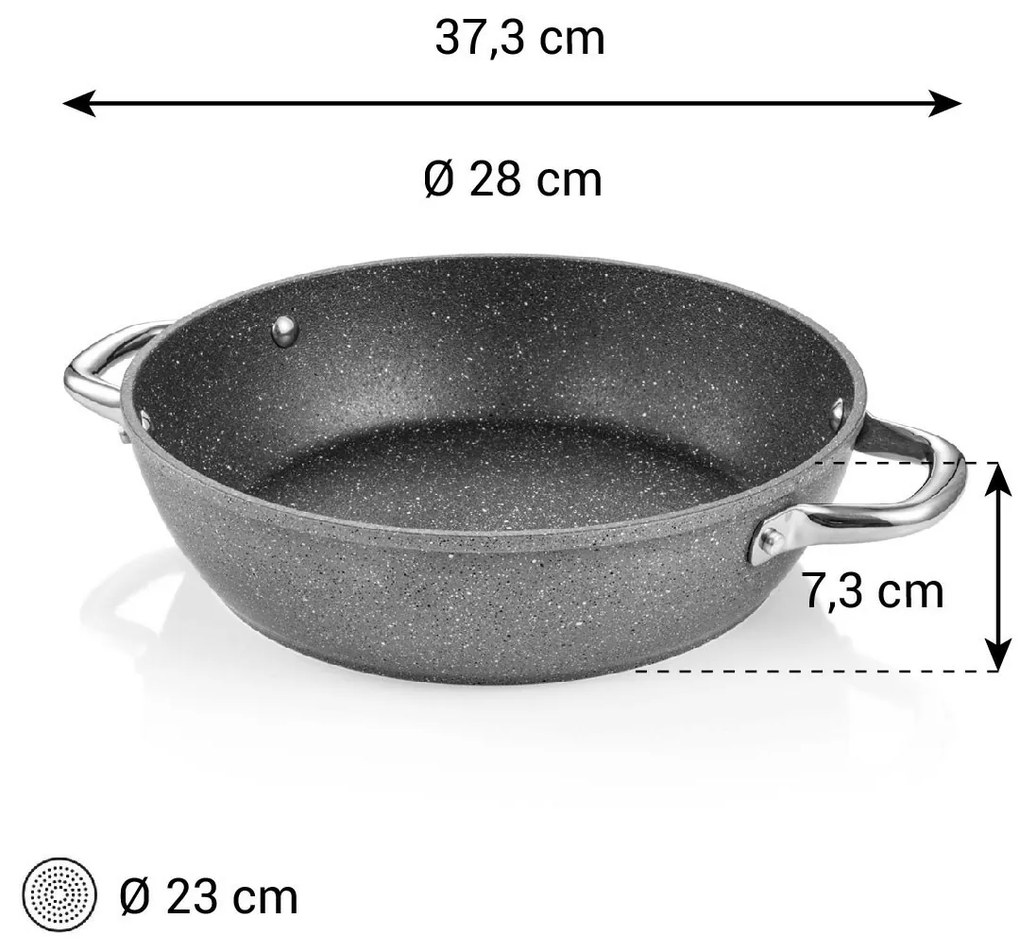 Tescoma Tigaie adâncă i-PREMIUM Stone diametru 28cm, 2 mânere