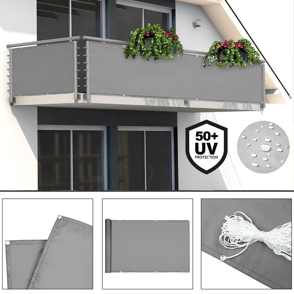 Deuba Paravan de balcon 5m - gri