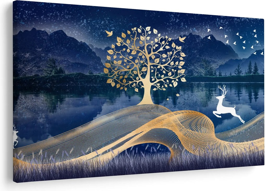 Tablou - Cerbi în luna plină (90x60 cm)