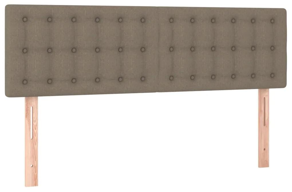 346460 vidaXL Tăblii de pat, 2 buc., gri taupe, 72x5x78/88 cm, textil