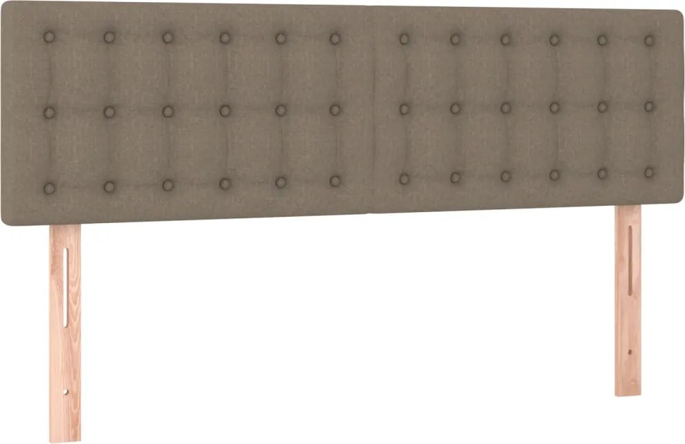 vidaXL Tăblii de pat, gri taupe, 144x5x78/88 cm, textil
