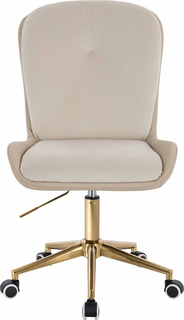 HR690K Scaun Velvet&amp;soft Piele Pu Cremos/Cremos Bază Aurie