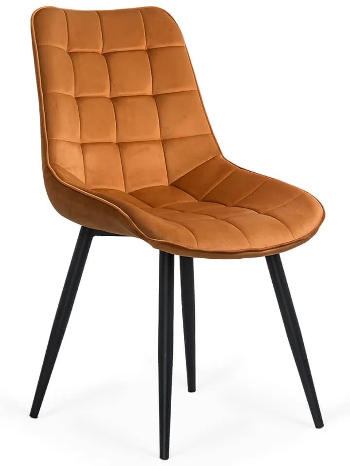 Scaun living din catifea si cadrul metalic  BUC 206 portocaliu