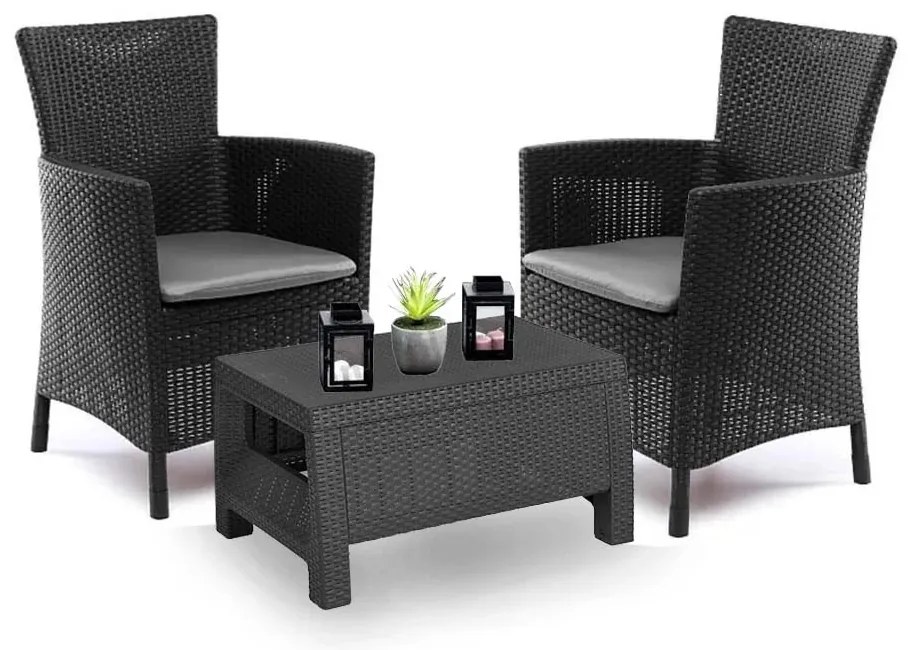 Set mobilier de grădină pentru balcon Corowa, grafit