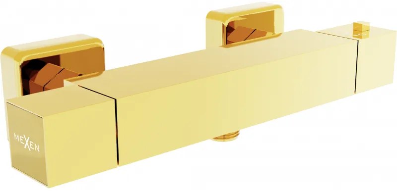 Mexen Cube baterie de duș termostatică, aurie - 77200-50