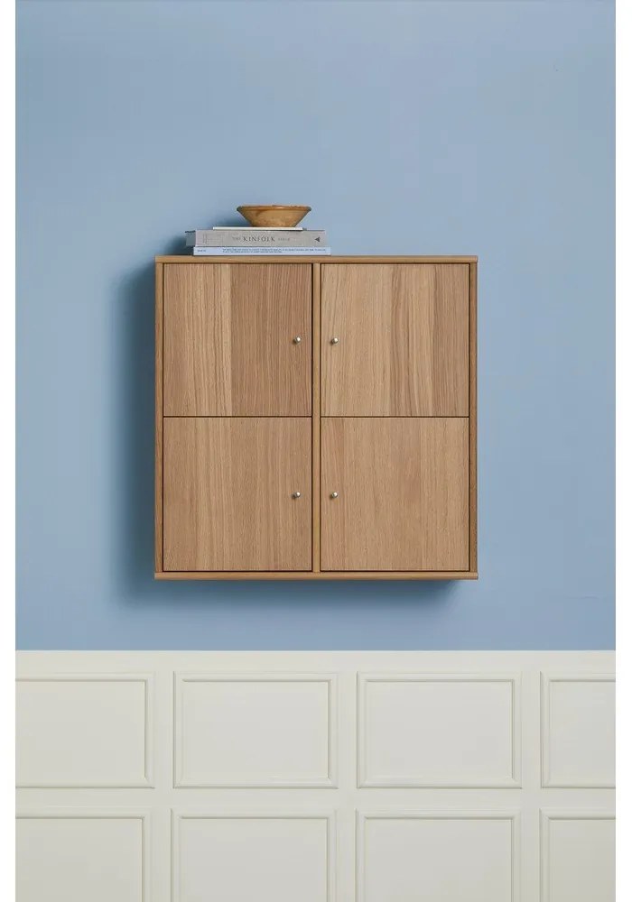 Bibliotecă în culoare naturală cu aspect de lemn de stejar suspendată 70x70 cm Mistral – Hammel Furniture