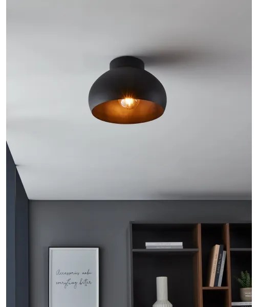 Plafonieră MOGANO 1xE27/40W/230V neagră Eglo 900553