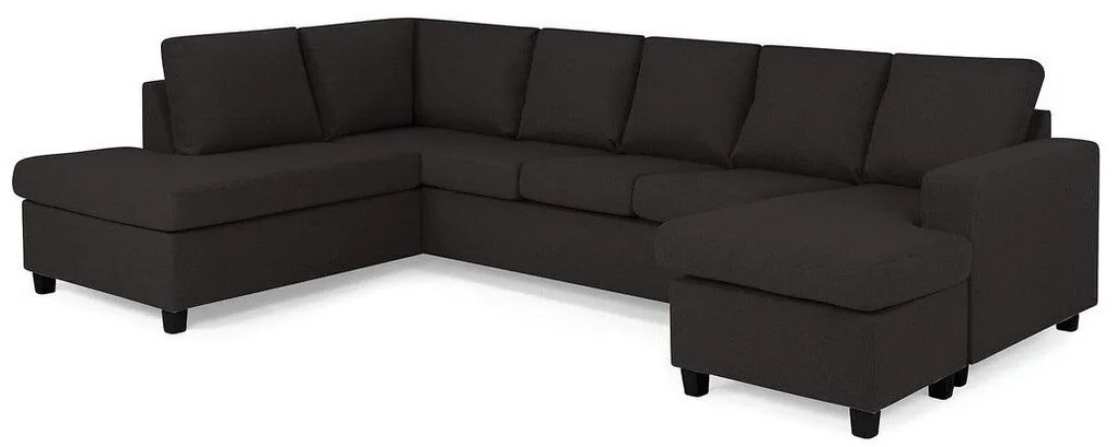 Colțar Scandinavian Choice C174Antracit, Negru, 300x195x92cm, 130 kg, Picioare: Plastic