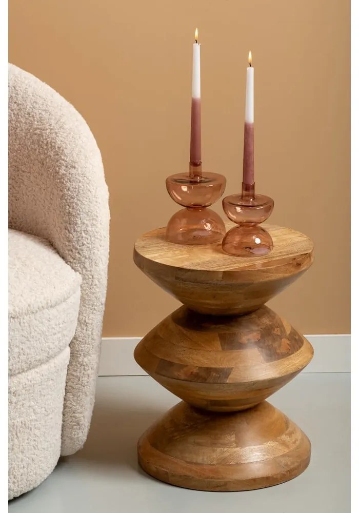 Măsuță auxiliară rotundă din lemn masiv de mango ø 35 cm Totem – Leitmotiv