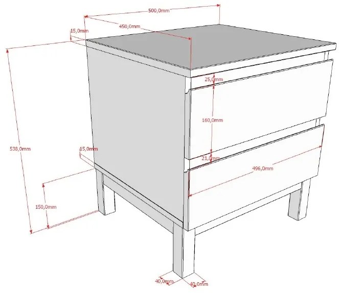 Set Mobilier Cameră Copii EVA: Pat 90x200 cm și Noptieră, Alb – Vipack
