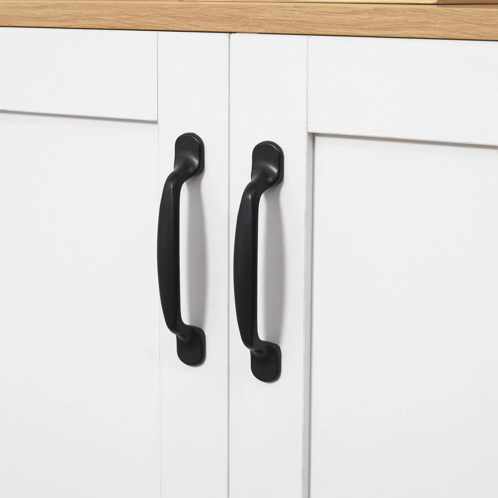 HOMCOM Dulap mobilier bufet bucătărie cu 2 uși și 2 rafturi reglabile 90 x 39,5 x 88 cm | Aosom Romania