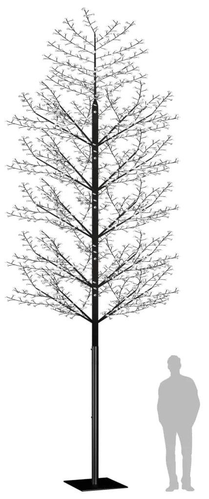 Pom iluminat 500 cm,cu flori de cires,alb rece