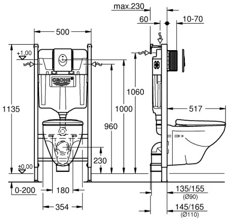 GROHE 39116000 - Set 4 în 1 SOLIDO COMPACT 1,13 m, alb rezistent
