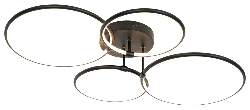 Plafoniera neagra cu LED inclus, dimmer 3 trepte, 4 lumini - Joaniqa