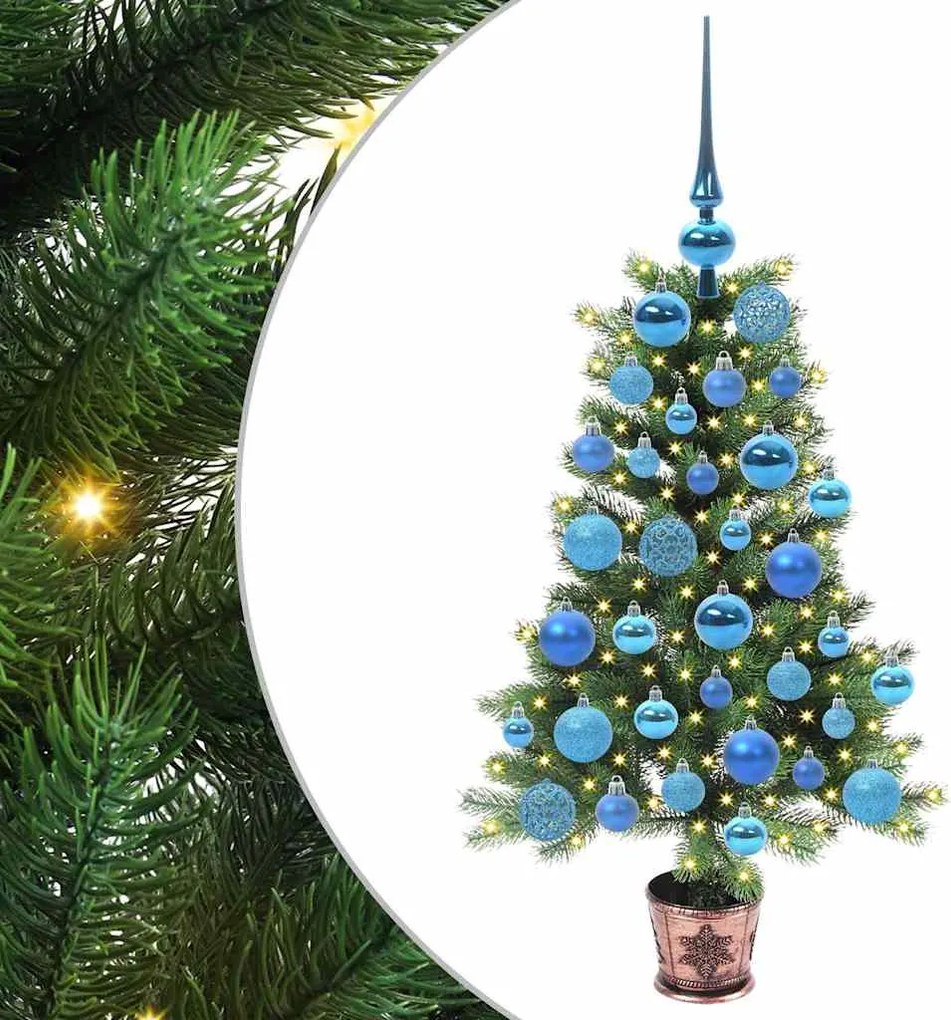 vidaXL Brad de Crăciun cu 150 LED cu suport Verde 90 cm PE