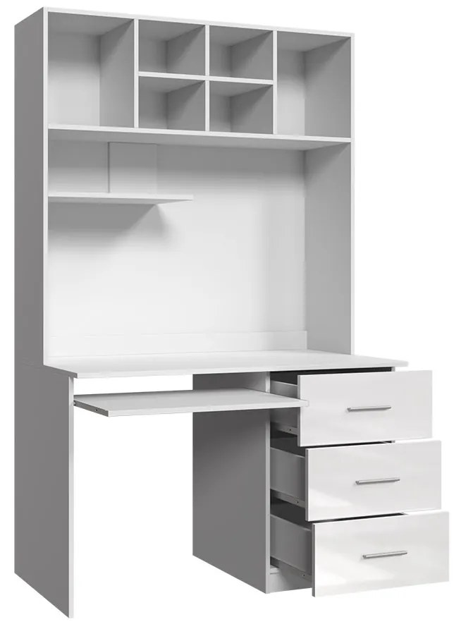 Masă PC Paralia PD03 (Alb + Roz lucios). 1058967