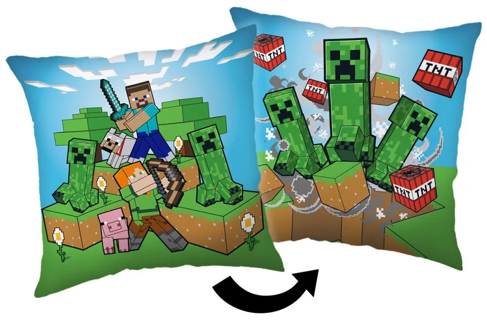 Minecraft Creeper Chaos pernă decorativă 40x40 cm