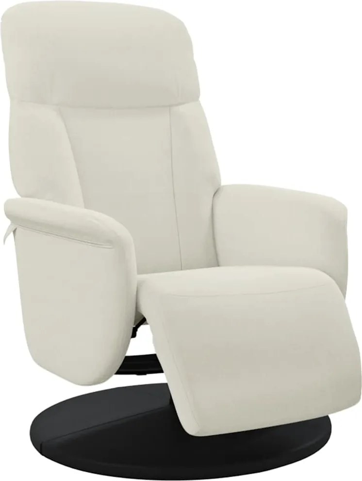 vidaXL Fotoliu rabatabil cu taburet, crem, catifea