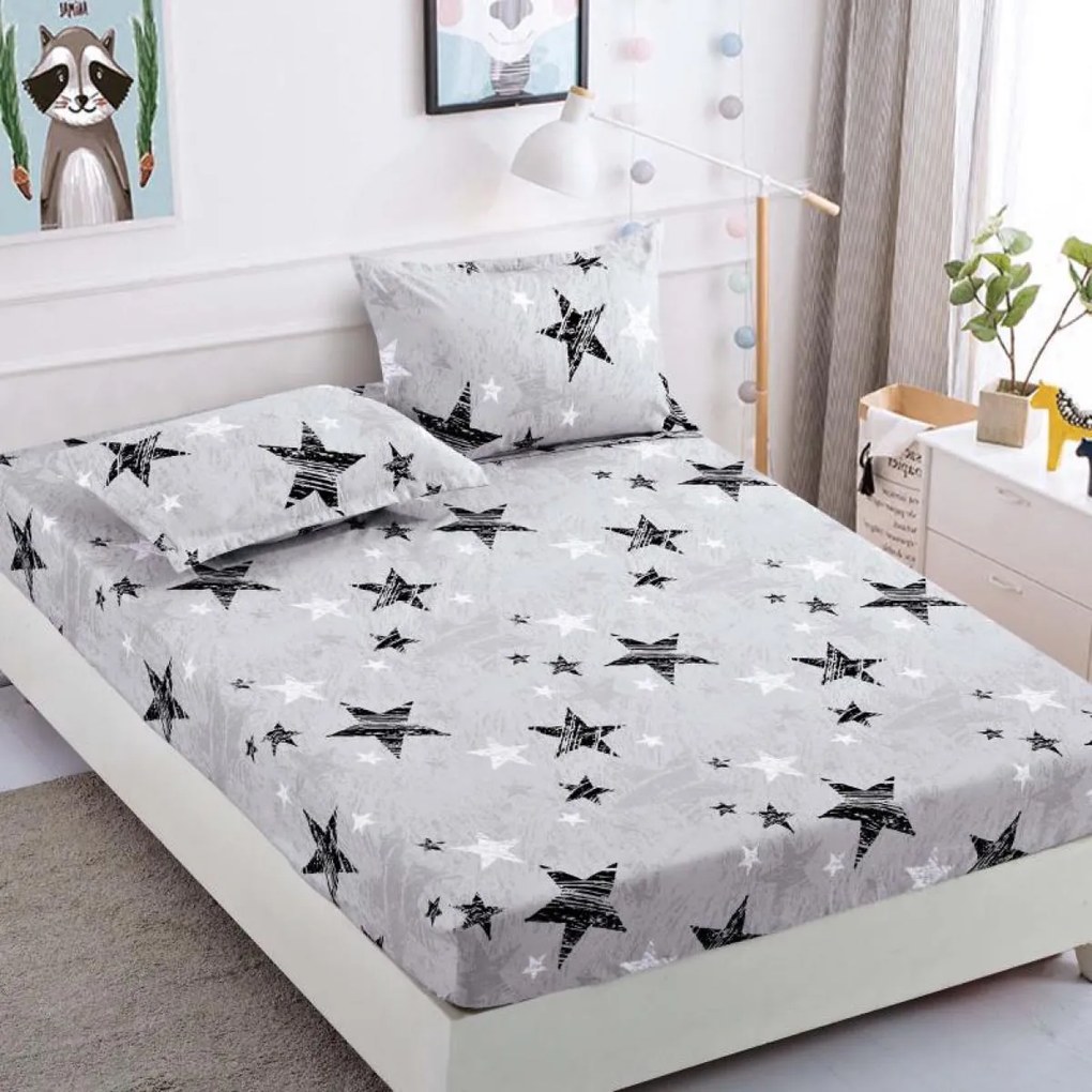Lenjerie de pat 3 cu elastic 100% bumbac - a742 de la Onesleep