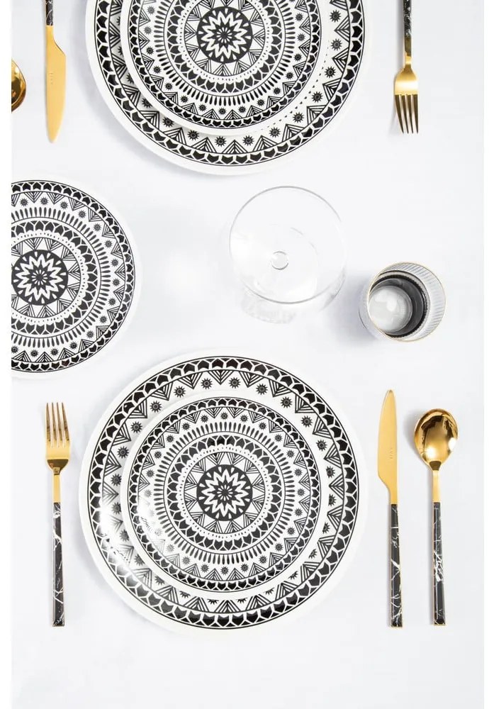 Tacâmuri din oțel negru-auriu 16 buc. Avie – Premier Housewares