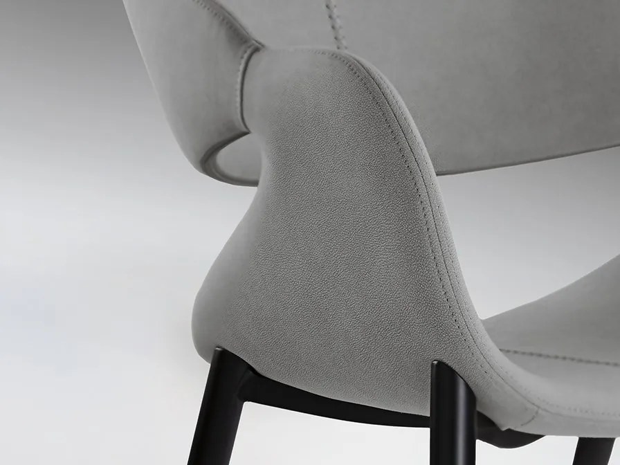 Scaun dining design elegant Giro gri