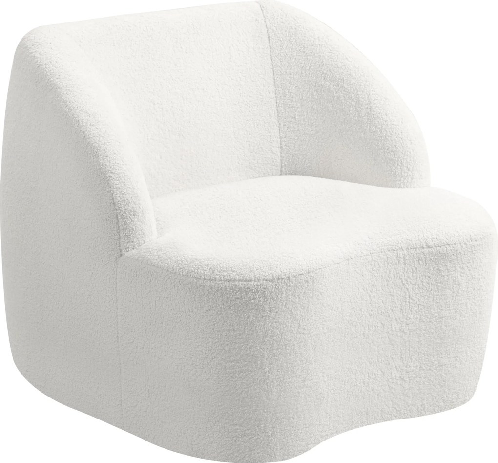 HOMCOM Fotoliu modern cu capitonaj din fleece, fotoliu confortabil pentru sufragerie, dormitor, birou acasă, Crem | Aosom Romania