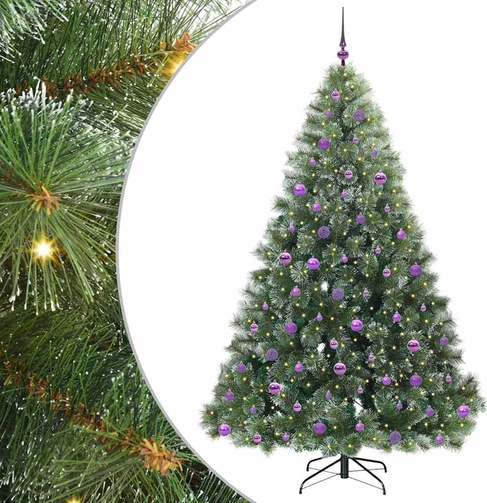 vidaXL Brad de Crăciun artificial cu 300 LED Verde 210 cm PE și PVC