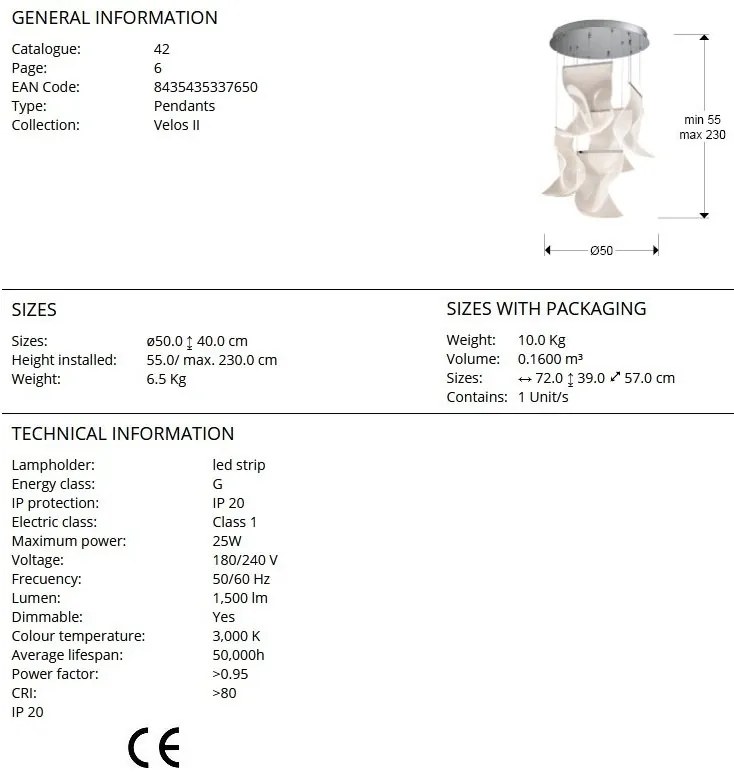 Lustra LED dimabila design exclusivist 50cm Velos II crom