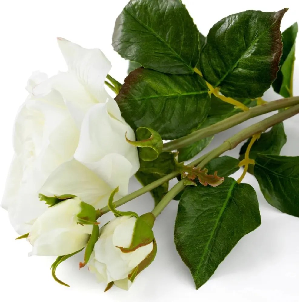 Buchet artificial LUX din 72 de trandafiri albi, Roses