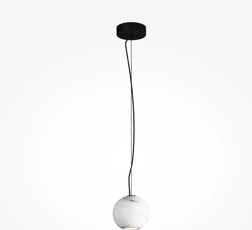 Lustra, Pendul minimalist sfera piatra alba Texture