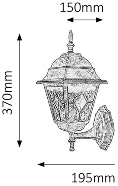 Rabalux 8182 - Aplica de perete exterior MONACO 1xE27/60W/230V