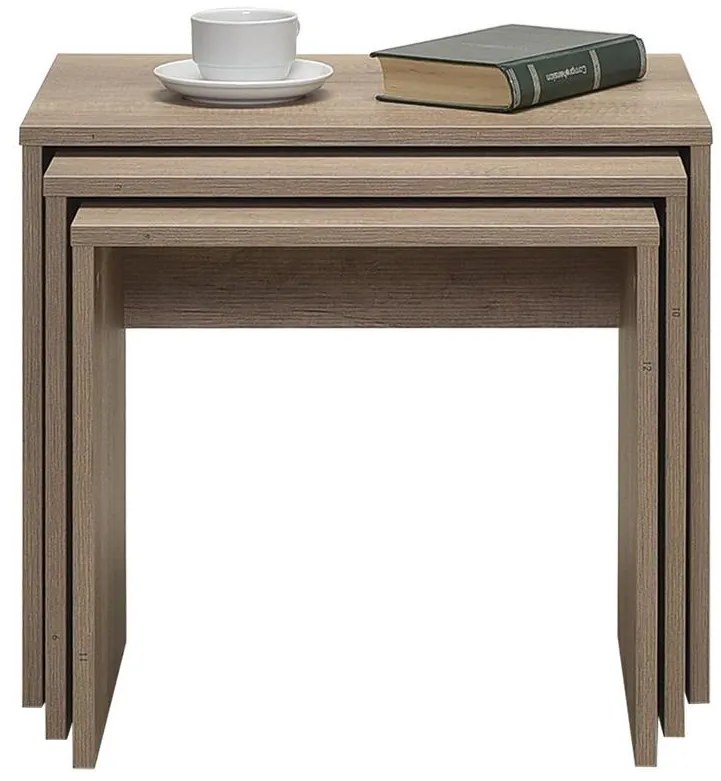 Set 3buc. măsuțe cafea Losuku 2 (nuc deschis). 1094309