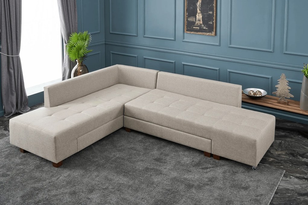 Coltar Extensibil Petra Crem, Stanga, 282 x 85 x 206 cm