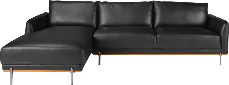 Coltar LUX 5 locuri design italian cu sezlong stanga Cowhide black