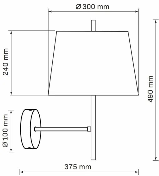 Lampă de perete ELENA 1xE27/20W/230V negru