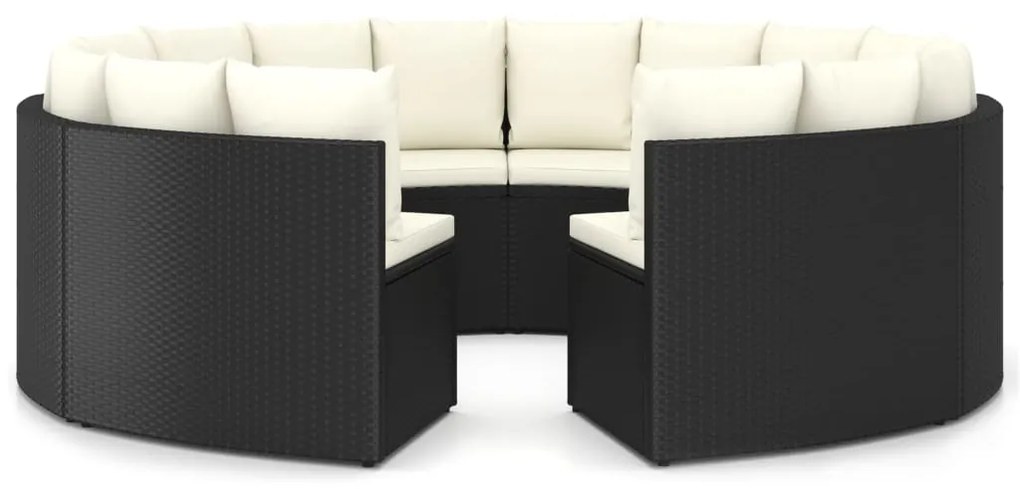 3064902 vidaXL Set mobilier de grădină cu perne, 8 piese, negru, poliratan