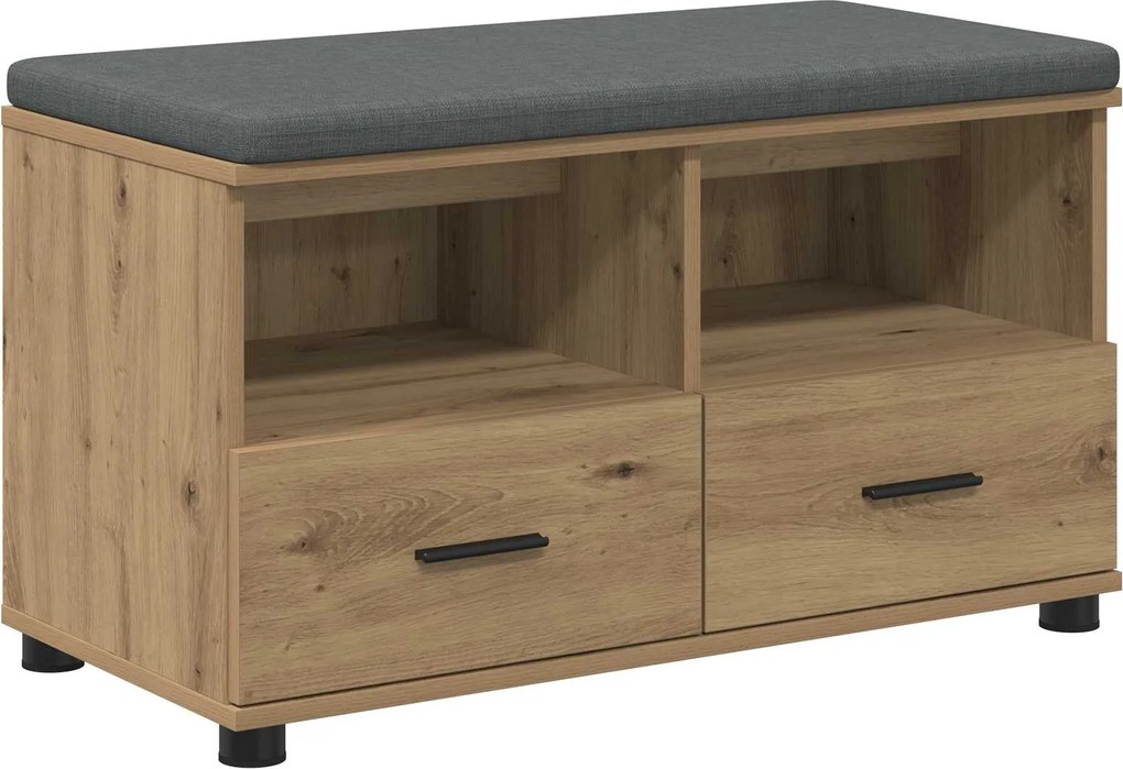 vidaXL Bancă pentru hol cu pernă Stejar Artizanal 80 x 38 x 46 cm