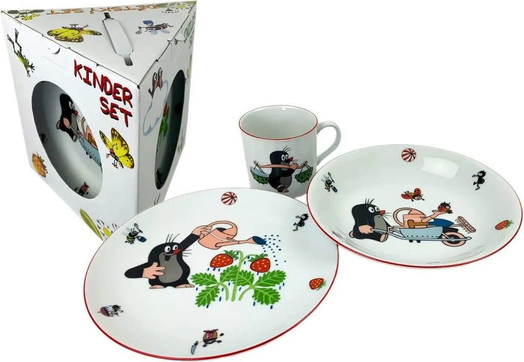 Set de masă pentru copii din 3 piese Thun, Cârtițagrădinarul