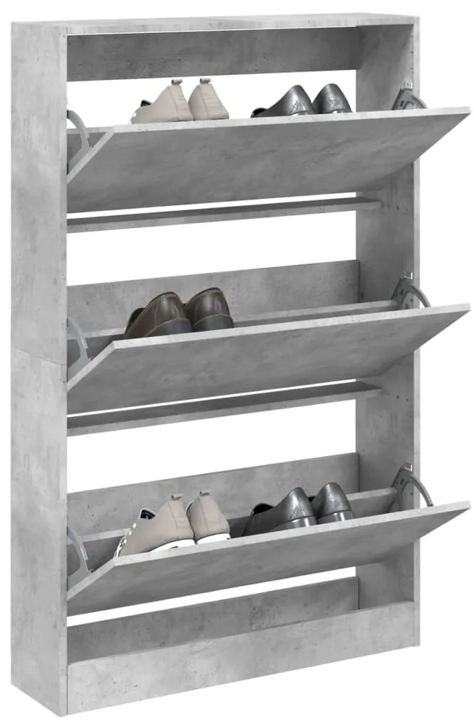 vidaXL Pantofar, gri beton, 80x21x125,5 cm, lemn prelucrat