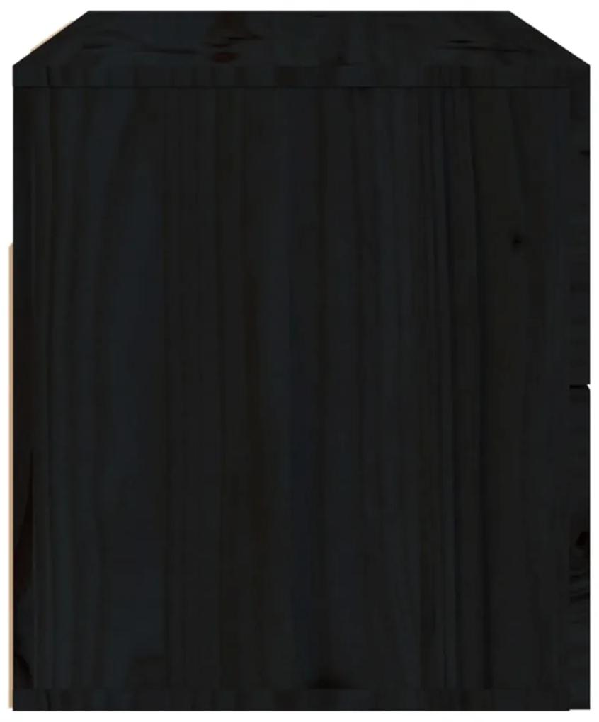 Noptiere de perete, 2 buc., negru, 50x36x40 cm 2, Negru, 1