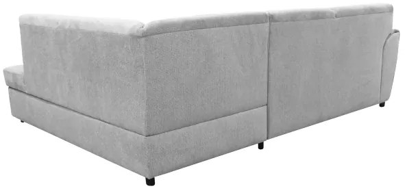 Colțar extensibil în L SERPA, cu spațiu de depozitare, pe partea dreaptă, gri