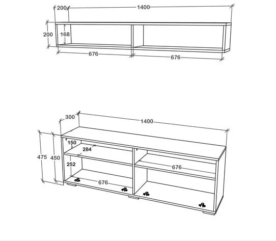 Living Obu, Alb, L 140 cm