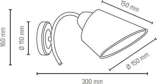 Spot-Light 8341128 - Aplica de perete METTE 1xE27/40W/230V