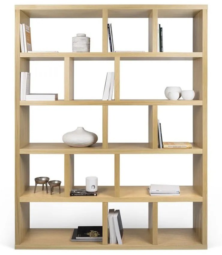 Bibliotecă în culoare naturală cu aspect de lemn de stejar 150x198 cm Berlin – TemaHome