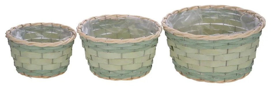 Set 3 ghivece Ego Dekor Natur L, verde deschis